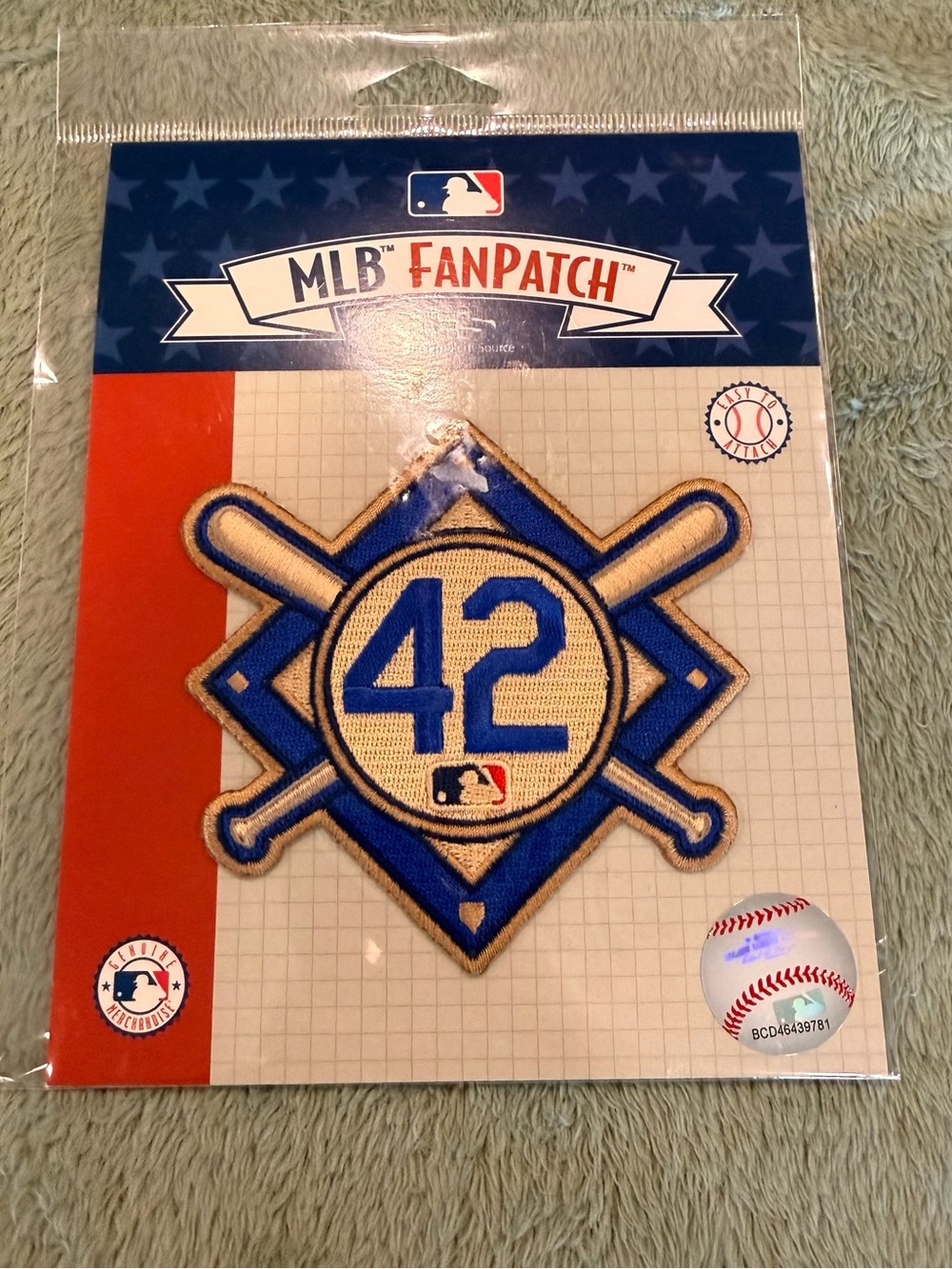 Jackie Robinson #42 MLB FanPatch Dodgers Baseball Embroidered Patch New